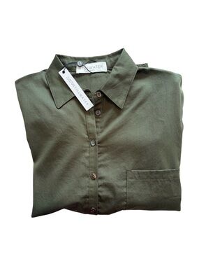 Stillwater NWT Button-Down Shirt Army Green Women’s Size M